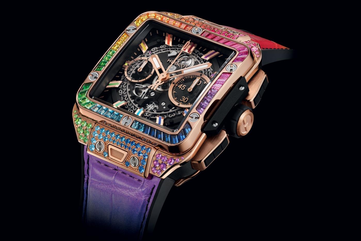 Square Bang Unico King Gold Rainbow 42 mm Hublot